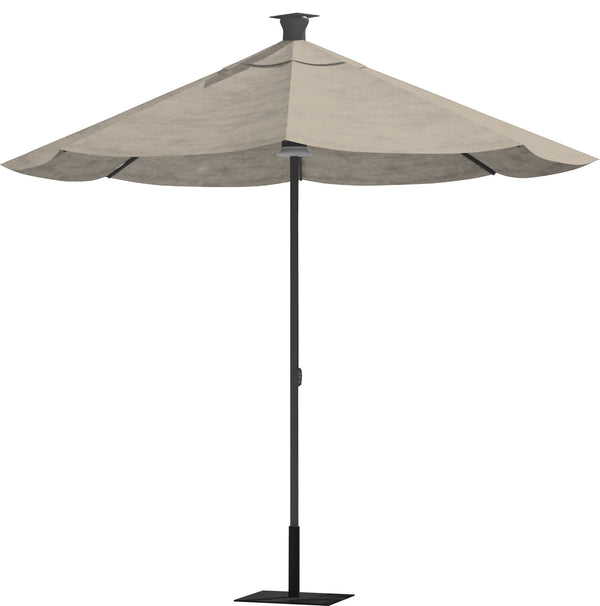 Homeroots 9' Gray Sunbrella Octagonal Lighted Market Patio Umbrella With Usb And Solar  Aluminum 510869