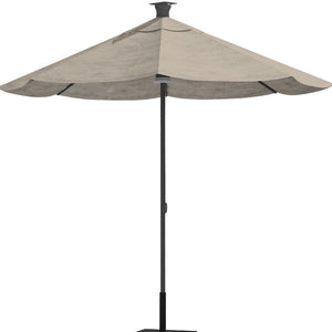 Homeroots 9' Gray Sunbrella Octagonal Lighted Market Patio Umbrella With Usb And Solar  Aluminum 510869