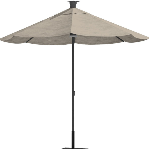 Homeroots 9' Gray Sunbrella Octagonal Lighted Market Patio Umbrella With Usb And Solar  Aluminum 510869
