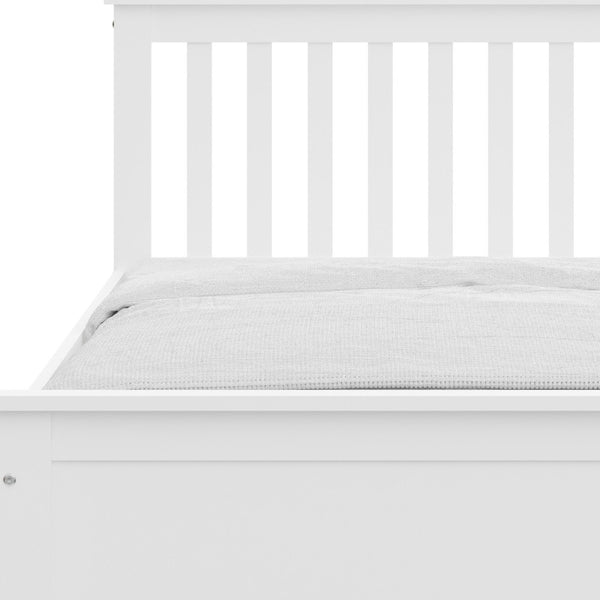 Homeroots White Solid Wood Twin Bed With Pull Out Trundle White Solid Wood 510874