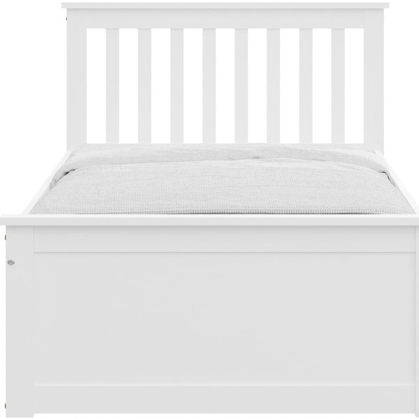 Homeroots White Solid Wood Twin Bed With Pull Out Trundle White Solid Wood 510874