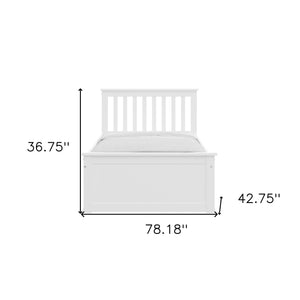Homeroots White Solid Wood Twin Bed With Pull Out Trundle White Solid Wood 510874