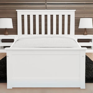 Homeroots White Solid Wood Twin Bed With Pull Out Trundle White Solid Wood 510874