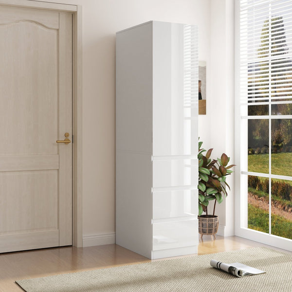 English Elm Kitchen Large Pantry Cabinet 15.75"D x 23.62"W x 70.87"H - Modern Minimalist Storage with Doors, Shelves, Drawers W331P295446