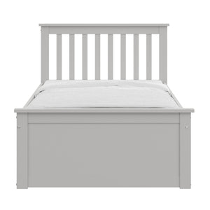Homeroots Gray Solid Wood Twin Bed With Pull Out Trundle Grey Solid Wood 510875