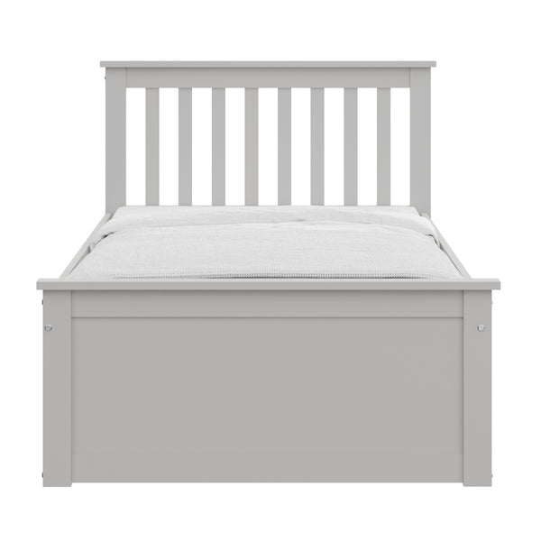 Homeroots Gray Solid Wood Twin Bed With Pull Out Trundle Grey Solid Wood 510875