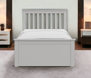 Homeroots Gray Solid Wood Twin Bed With Pull Out Trundle Grey Solid Wood 510875