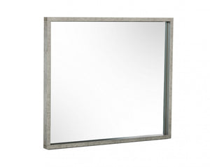 Homeroots 34" Gray Faux Concrete Framed Accent Mirror  Glass,Laminate 510880