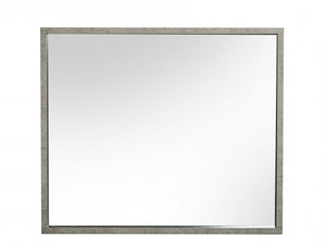Homeroots 34" Gray Faux Concrete Framed Accent Mirror  Glass,Laminate 510880