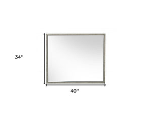 Homeroots 34" Gray Faux Concrete Framed Accent Mirror  Glass,Laminate 510880