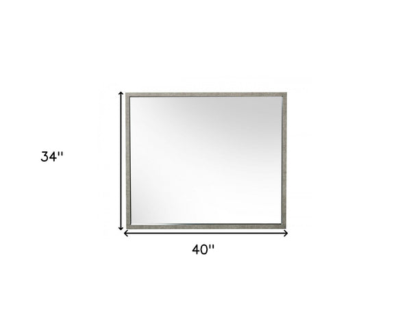 Homeroots 34" Gray Faux Concrete Framed Accent Mirror  Glass,Laminate 510880