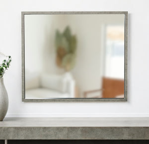 Homeroots 34" Gray Faux Concrete Framed Accent Mirror  Glass,Laminate 510880