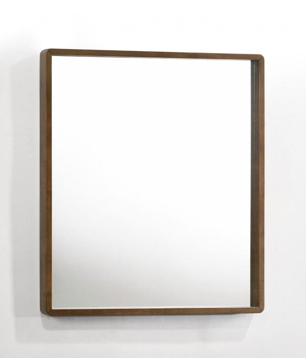 Homeroots 40" Brown Wood Framed Accent Mirror  Glass,Veneer 510881