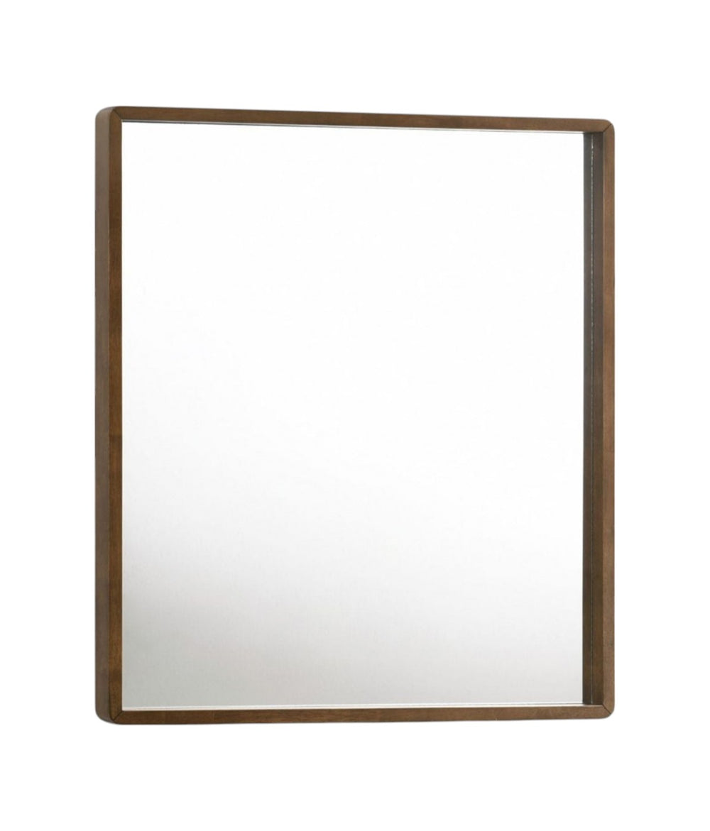 Homeroots 40" Brown Wood Framed Accent Mirror  Glass,Veneer 510881