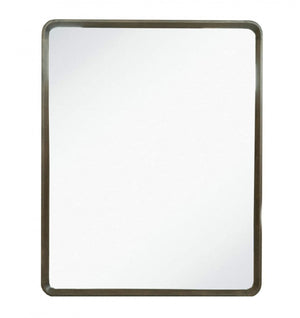 Homeroots 39" Dark Brown Solid Wood Framed Accent Mirror  Glass,Veneer 510884