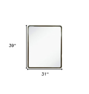 Homeroots 39" Dark Brown Solid Wood Framed Accent Mirror  Glass,Veneer 510884