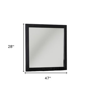 Homeroots 28" Dark Brown Solid Wood Framed Accent Mirror  Glass,Solid Wood 510885