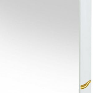 Homeroots 35" Gold And White Wood Framed Accent Mirror  Glass,Mdf 510887