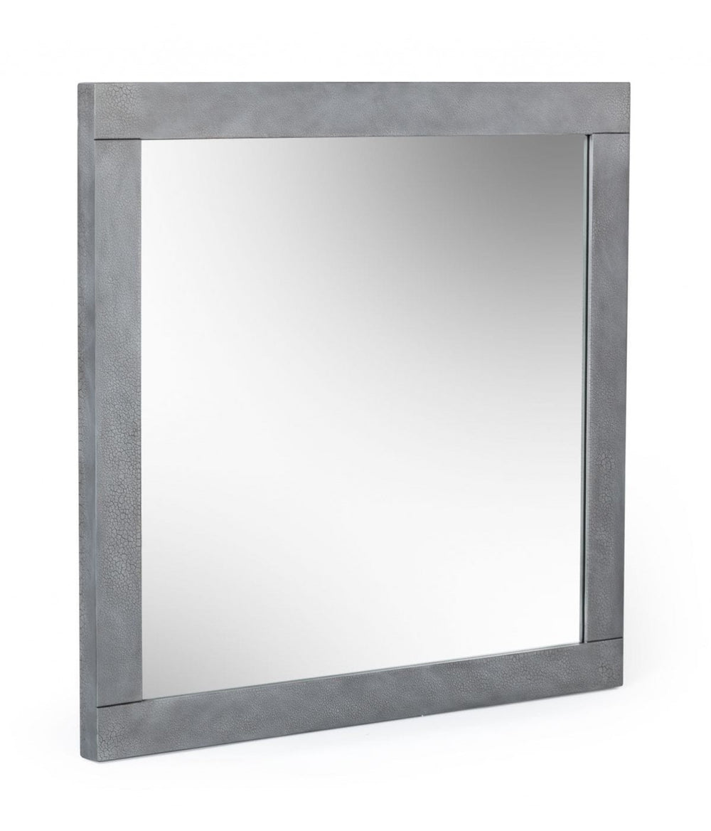 Homeroots 35" Gray Wood Framed Accent Mirror  Glass,Mdf 510888