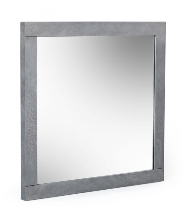 Homeroots 35" Gray Wood Framed Accent Mirror  Glass,Mdf 510888