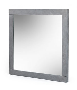 Homeroots 35" Gray Wood Framed Accent Mirror  Glass,Mdf 510888
