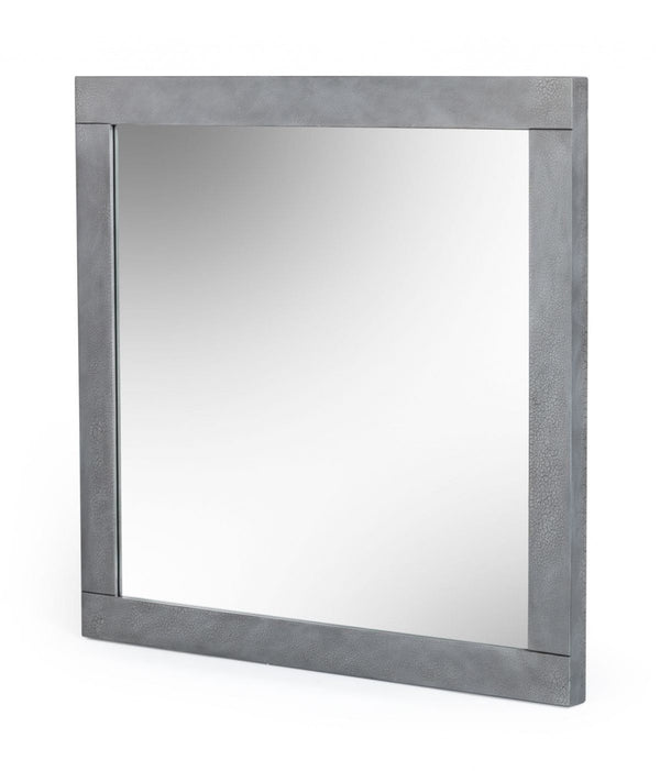Homeroots 35" Gray Wood Framed Accent Mirror  Glass,Mdf 510888