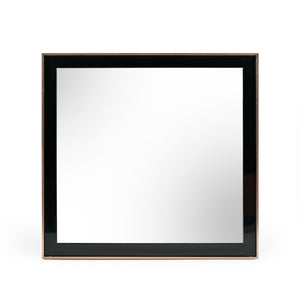Homeroots 39" Rose Gold And Black Wood And Metal Framed Accent Mirror  Glass,Mdf,Steel 510891