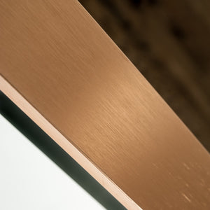 Homeroots 39" Rose Gold And Black Wood And Metal Framed Accent Mirror  Glass,Mdf,Steel 510891