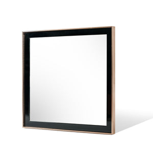 Homeroots 39" Rose Gold And Black Wood And Metal Framed Accent Mirror  Glass,Mdf,Steel 510891