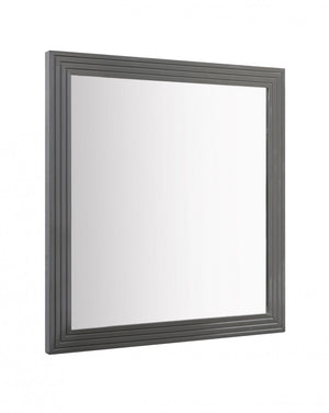 Homeroots 36" Gray Wood Framed Accent Mirror  Glass,Mdf 510892