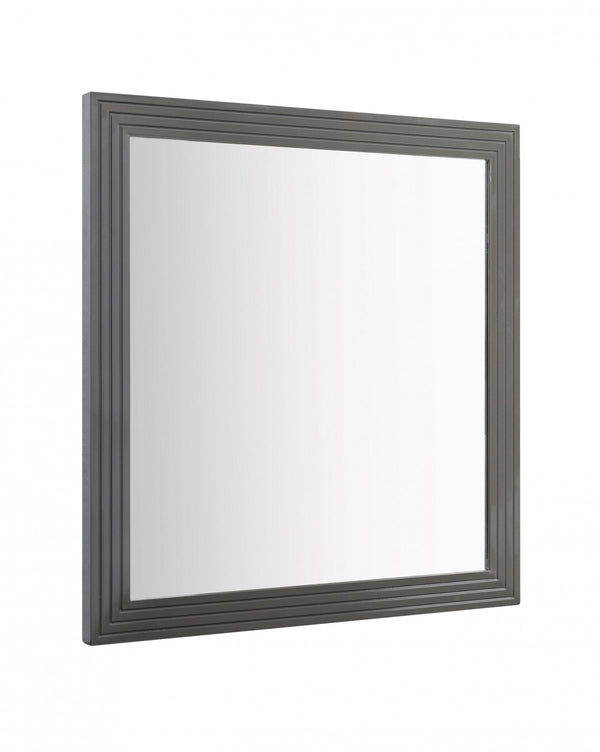 Homeroots 36" Gray Wood Framed Accent Mirror  Glass,Mdf 510892