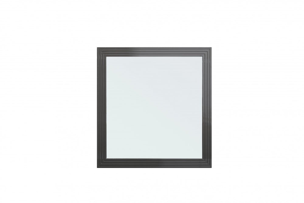 Homeroots 36" Gray Wood Framed Accent Mirror  Glass,Mdf 510892