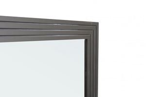 Homeroots 36" Gray Wood Framed Accent Mirror  Glass,Mdf 510892