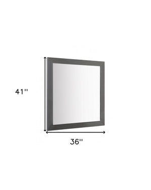 Homeroots 36" Gray Wood Framed Accent Mirror  Glass,Mdf 510892