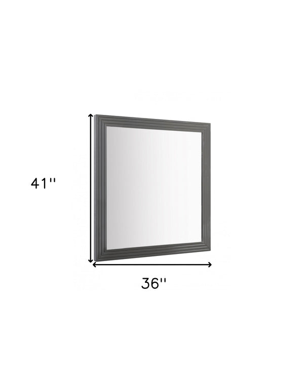 Homeroots 36" Gray Wood Framed Accent Mirror  Glass,Mdf 510892