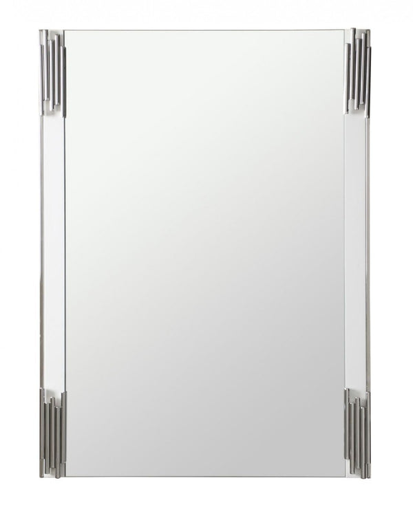 Homeroots 43" White Steel Framed Accent Mirror  Glass,Mdf,Steel 510895