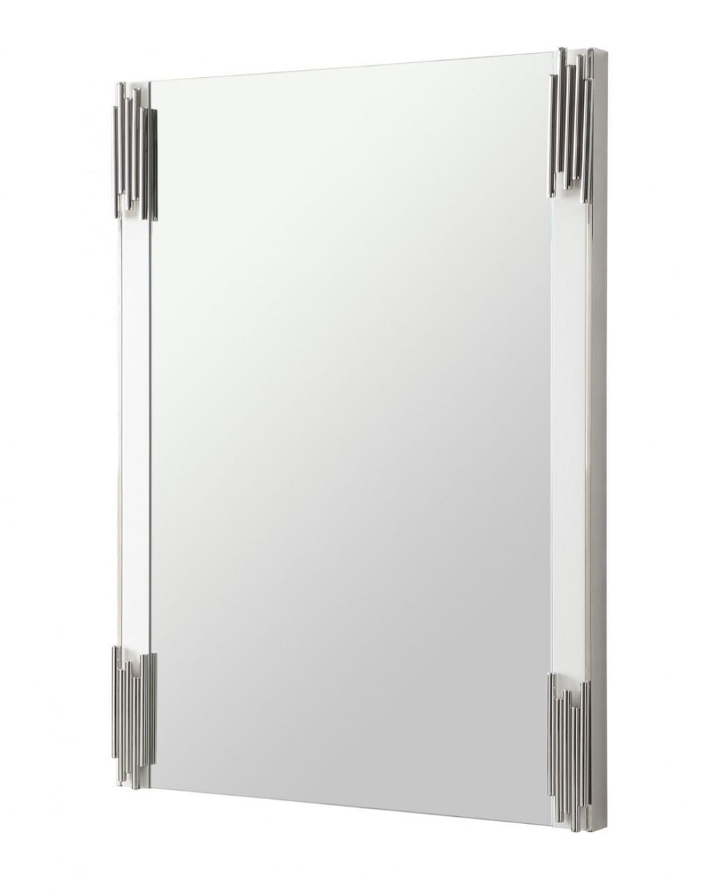 Homeroots 43" White Steel Framed Accent Mirror  Glass,Mdf,Steel 510895