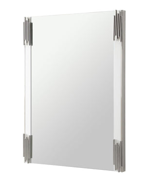 Homeroots 43" White Steel Framed Accent Mirror  Glass,Mdf,Steel 510895