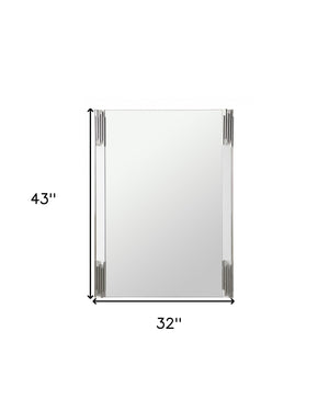 Homeroots 43" White Steel Framed Accent Mirror  Glass,Mdf,Steel 510895