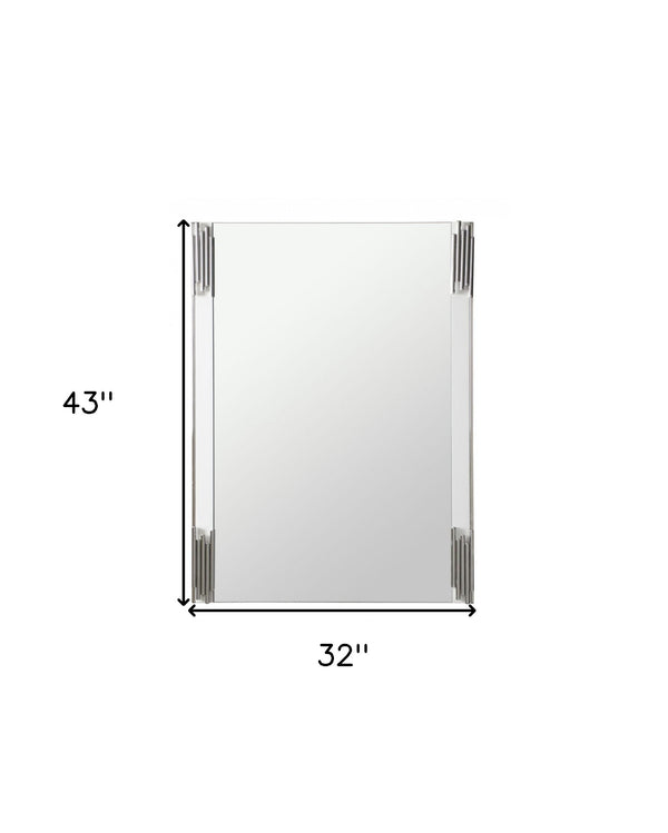 Homeroots 43" White Steel Framed Accent Mirror  Glass,Mdf,Steel 510895