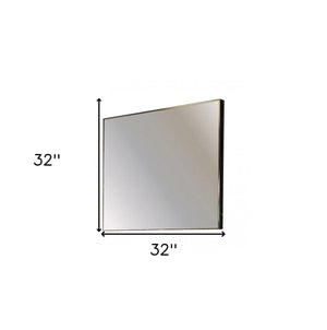Homeroots 32" Gray Square Metal Framed Accent Mirror  Glass,Steel 510898