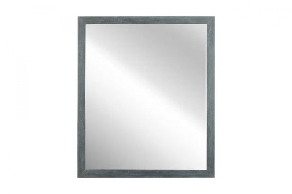 Homeroots 40" Dark Gray Solid Wood Framed Accent Mirror  Glass,Veneer 510900