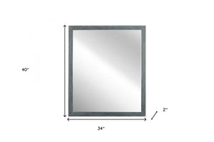 Homeroots 40" Dark Gray Solid Wood Framed Accent Mirror  Glass,Veneer 510900