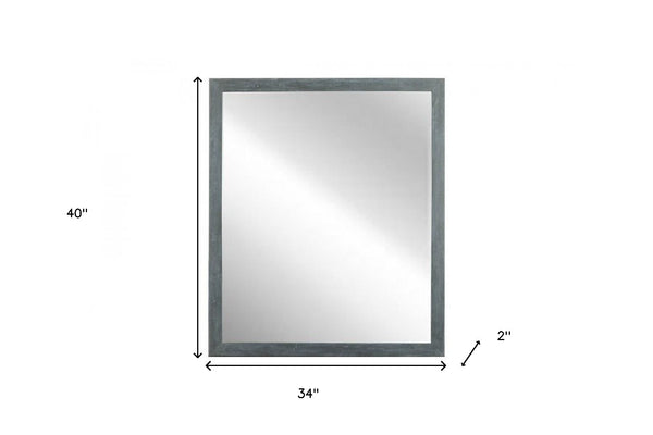 Homeroots 40" Dark Gray Solid Wood Framed Accent Mirror  Glass,Veneer 510900