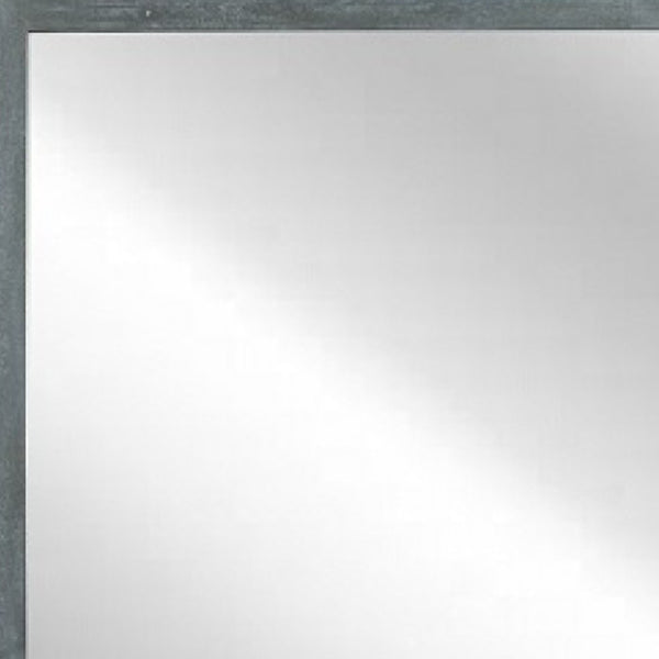 Homeroots 40" Dark Gray Solid Wood Framed Accent Mirror  Glass,Veneer 510900