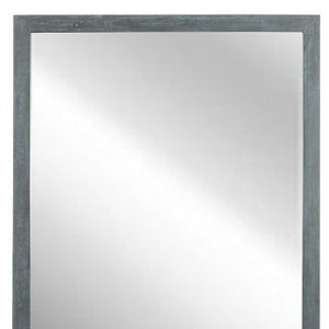 Homeroots 40" Dark Gray Solid Wood Framed Accent Mirror  Glass,Veneer 510900