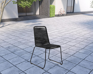 Homeroots Five Piece Brown And Black Solid Wood Dining Set With Four Chairs  Steel,Eucalyptus,Rope 510906