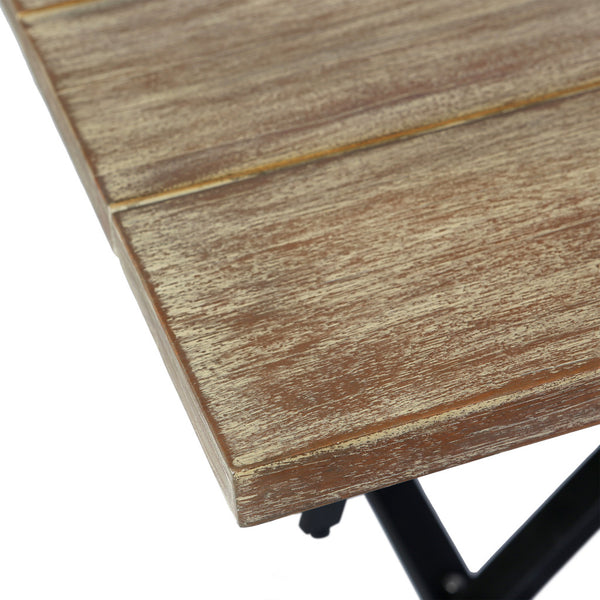 Homeroots Five Piece Brown And Black Solid Wood Dining Set With Four Chairs  Steel,Eucalyptus,Rope 510906