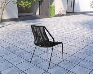 Homeroots Five Piece Gray And Black Round Stone Dining Set With Four Chairs  Stone,Eucalyptus,Rope 510921