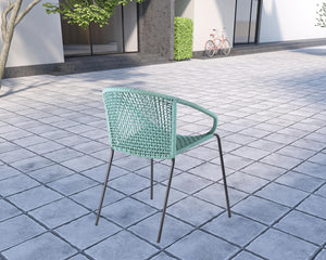 Homeroots Five Piece Gray And Black Round Stone Dining Set With Four Chairs  Stone,Eucalyptus,Rope 510928